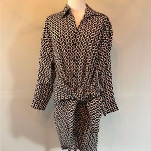 Faithfull the Brand Monochrome Geometric Dress